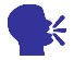 icon with profile of head with lines indicating speaking