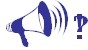 icon of bullhorn with exclamation mark and question mark