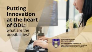 presentation cover of "putting innovation at the heart of ODL: what are the possibilities?"