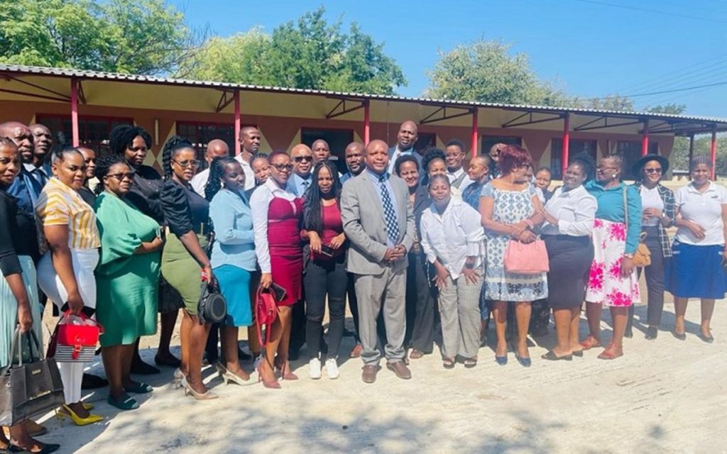 Botswana Open University’s College of Open Schooling teachers and students pose for a group photograph