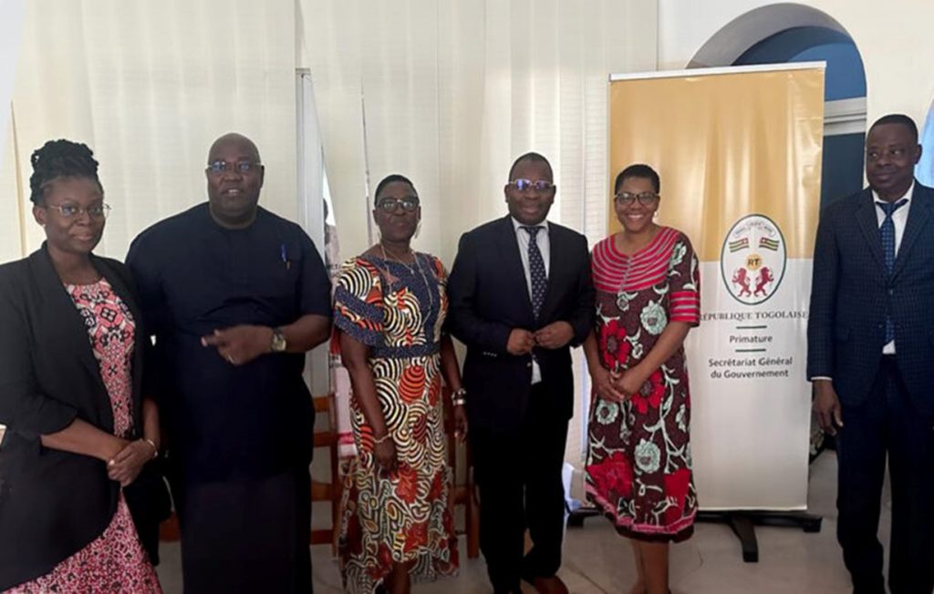 Participants and Professor Jane-Frances Agbo at the ODL policy development workshop in Togo.