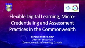 presentation cover for "flexible digital learning, micro-credentialing and assessment practices in the Commonwealth"